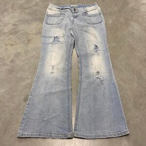 Vintage 90s y2k low rise light wash wire leg boot cut flare denim jeans